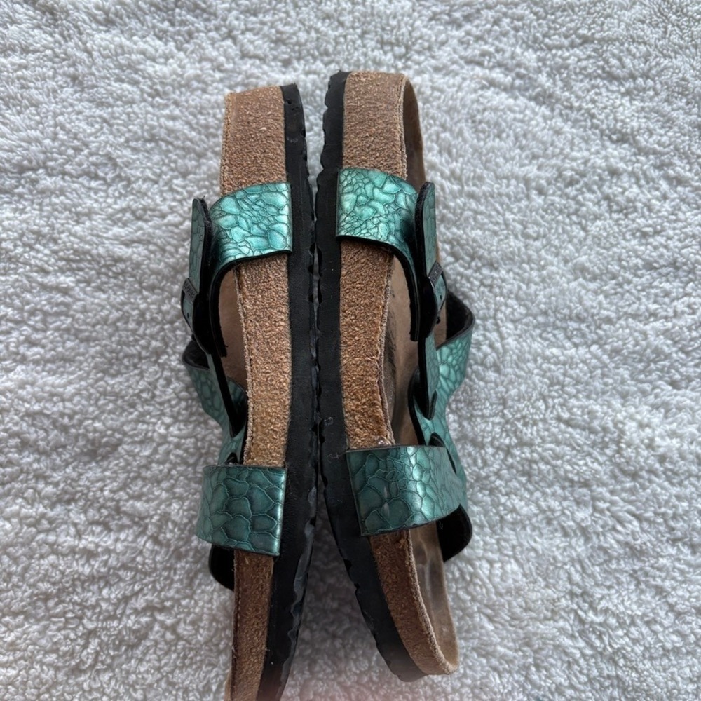 Birkenstock Birki's Sylt Birko Flor Turquoise Sandals Women's Size 39 N 8/8.5 - Picture 6 of 7